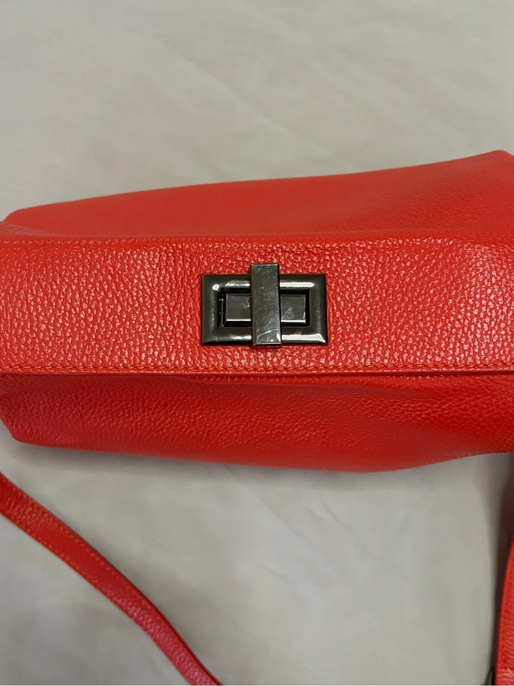Viola Castellani Coral Genuine Leather Crossbody Bag Made in Italy
